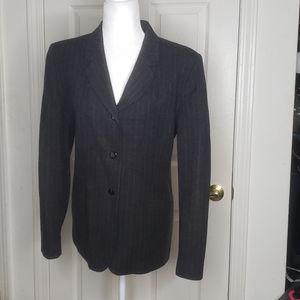 Pendleton Gray Purple Stripe Wool Blazer Size 14